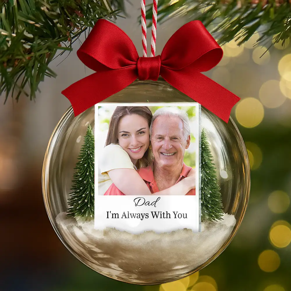 Custom Photo Polaroid Family Photo With Personal Message - Personalized 3D Acrylic Ball Ornament - Image 6