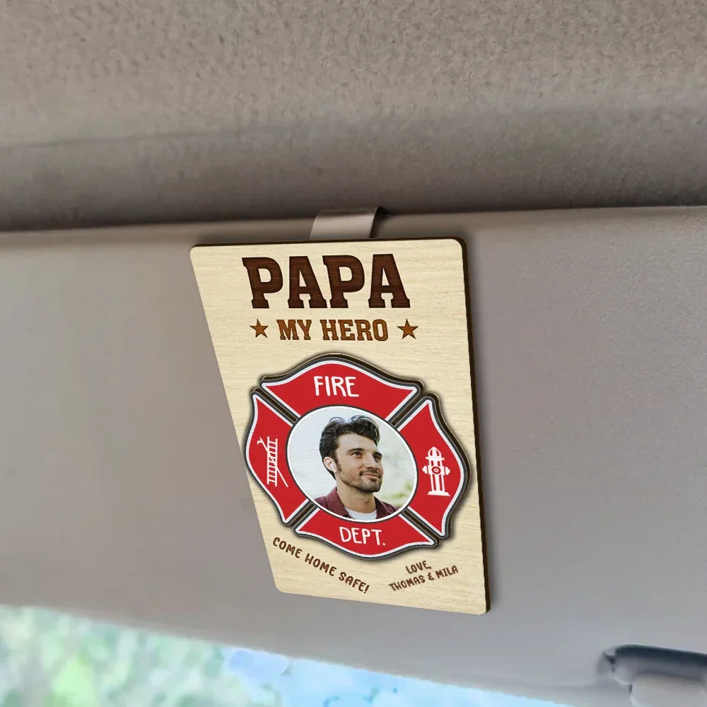 Custom Photo Police Firefighter Nurse Doctor Badge - Personalized Custom Shaped Car Visor Clip - Image 2