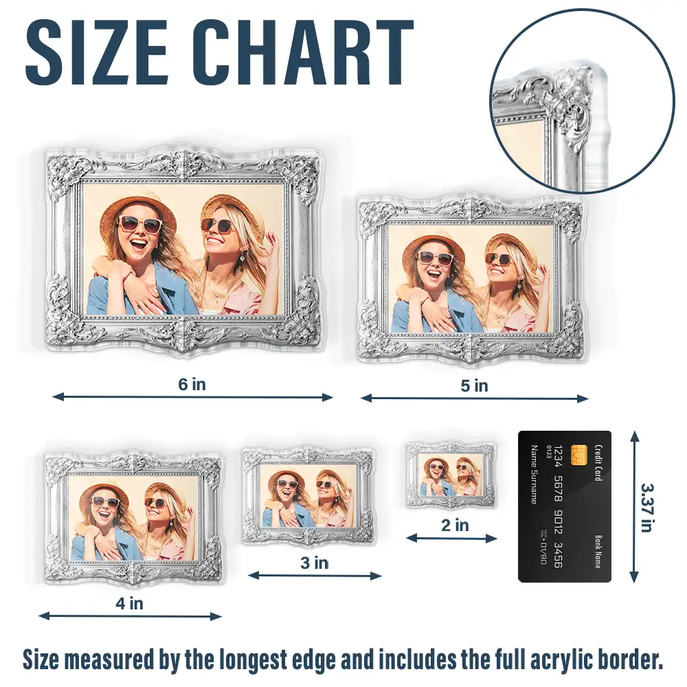 Custom Photo Portrait Funny Family Couple Siblings Besties - Personalized Acrylic Fridge Magnet - Image 5