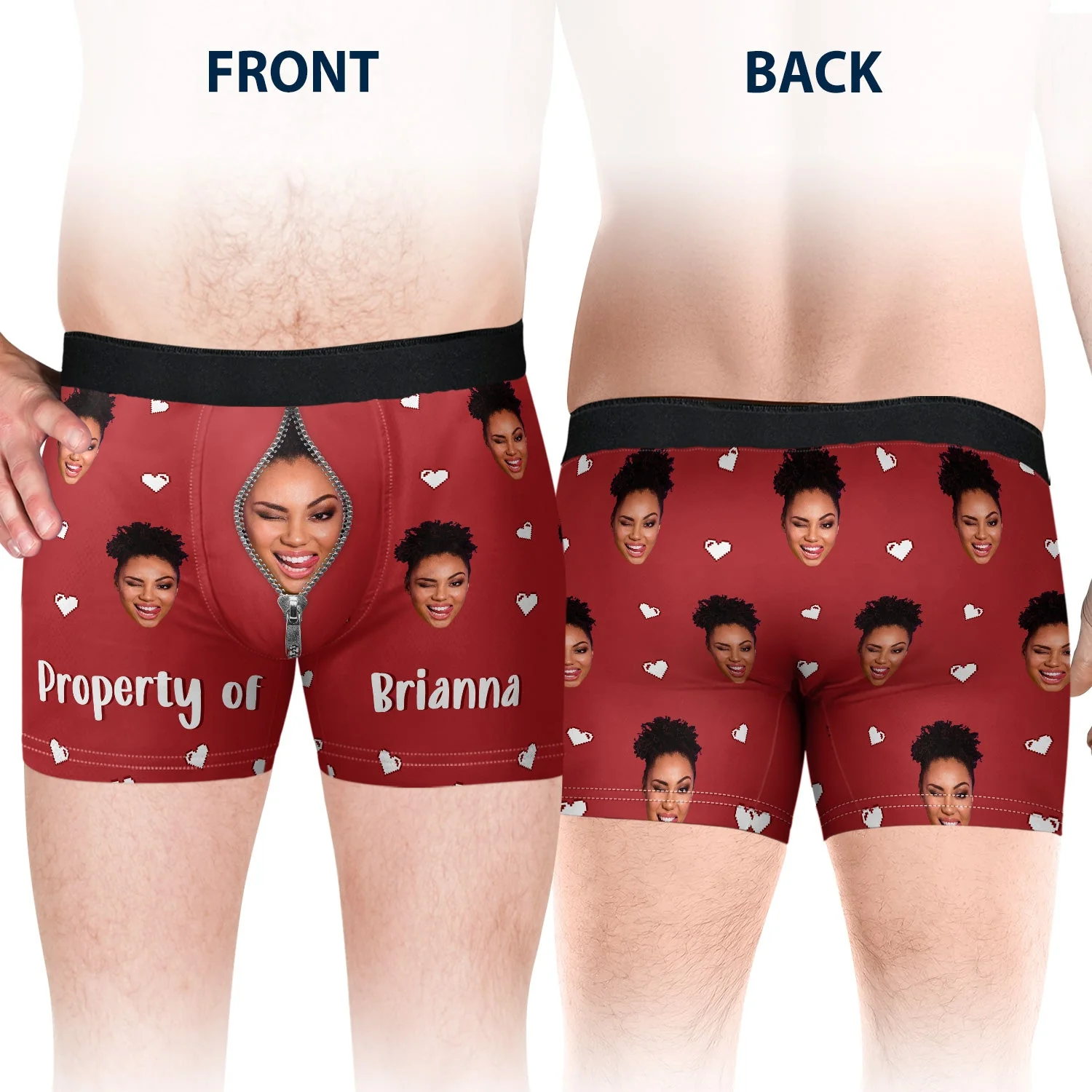 Custom Photo Property Of - Anniversary, Funny Gift For Spouse, Husband, Wife - Personalized Couple Matching Underwear Briefs - Image 4