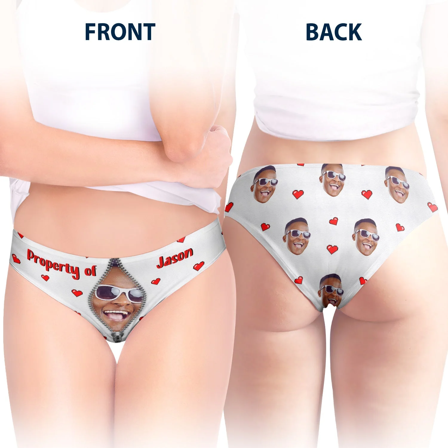 Custom Photo Property Of - Birthday, Anniversary, Funny Gift For Wife, Girlfriend - Personalized Women's Low-waisted Brief - Image 5