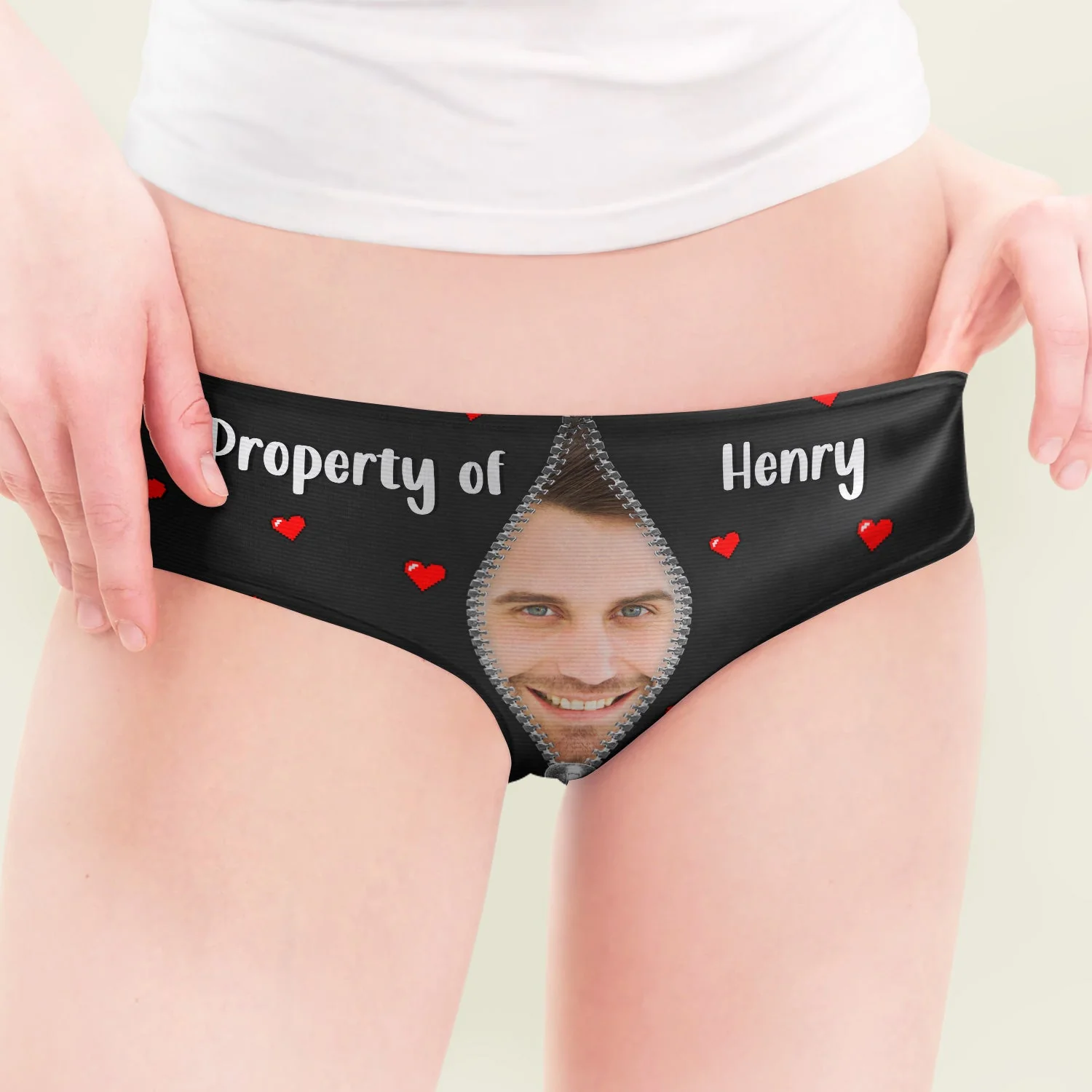 Custom Photo Property Of - Birthday, Anniversary, Funny Gift For Wife, Girlfriend - Personalized Women's Low-waisted Brief - Image 6