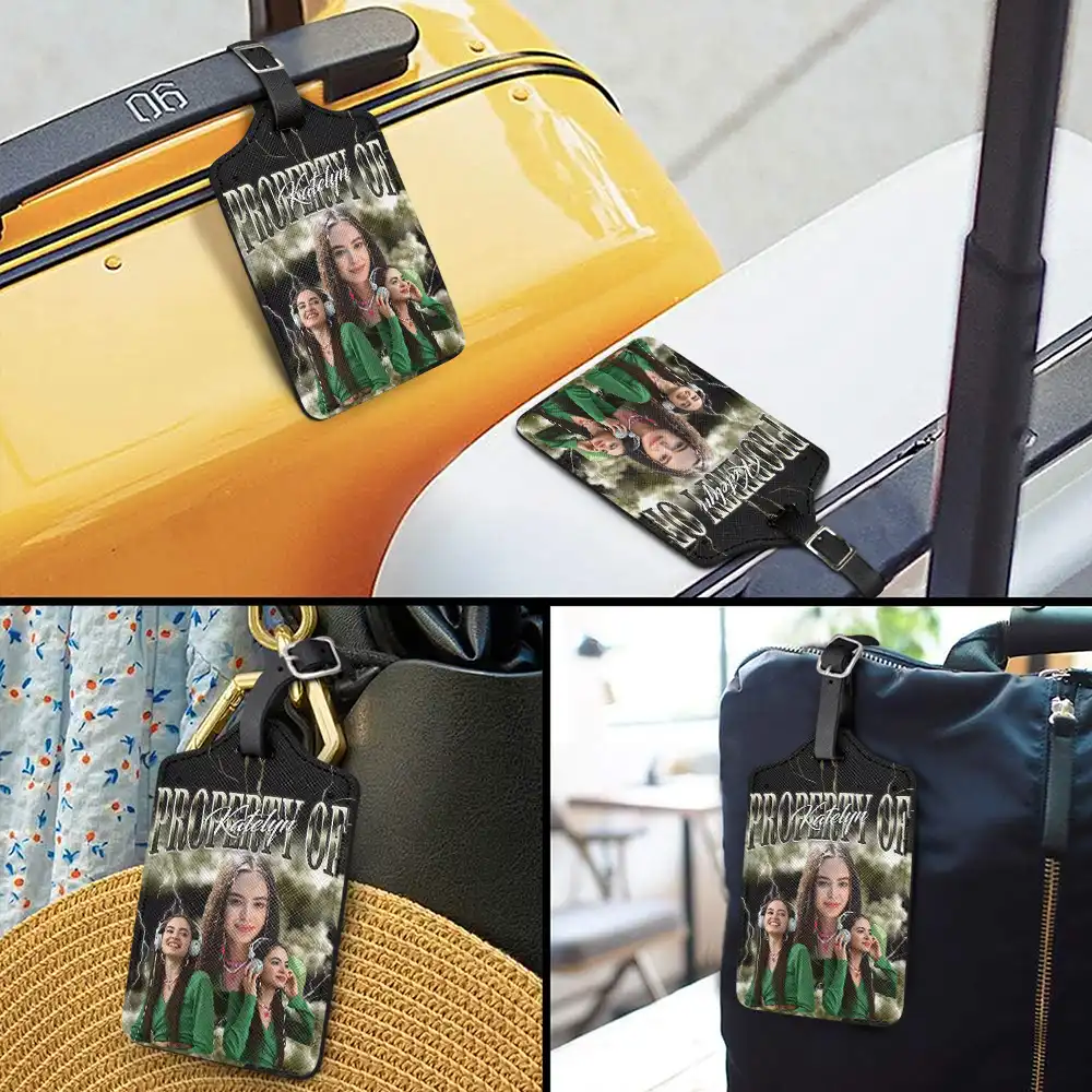 Custom Photo Property Of Travel Lovers, Travellers - Personalized Luggage Tag - Image 4