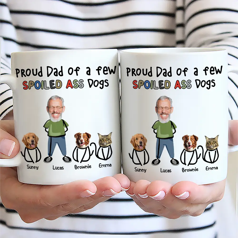 Custom Photo Proud Dog Dad - Personalized Mug - Image 3