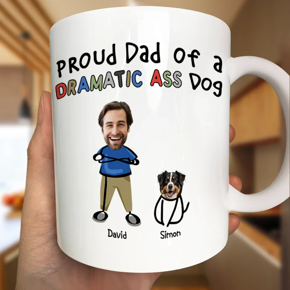 Custom Photo Proud Dog Dad - Personalized Mug - Image 4