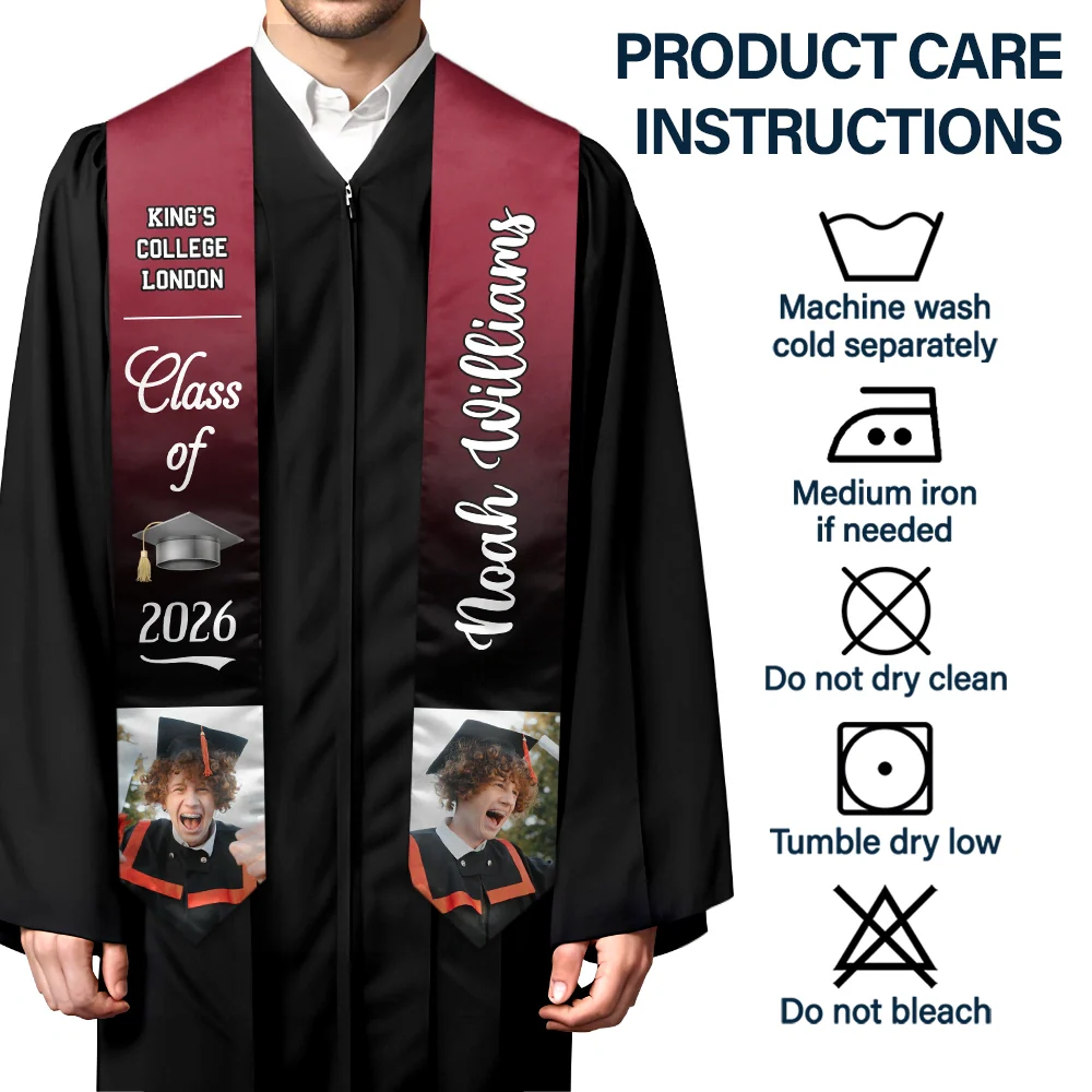 Custom Photo Proud Graduate Of The Class - Graduation Gift - Personalized Stoles - Image 6