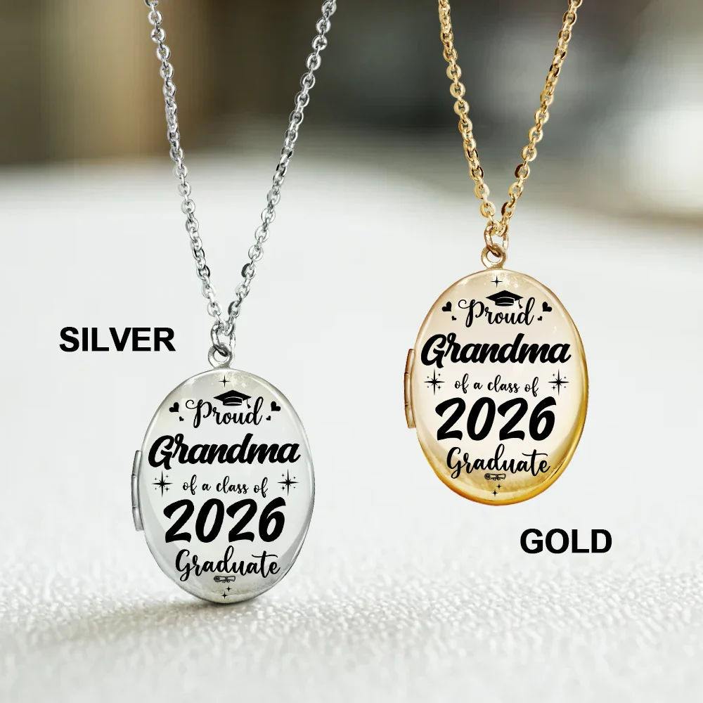Custom Photo Proud Mom Dad Grandma Of Graduate - Personalized Locket Necklace - Image 3