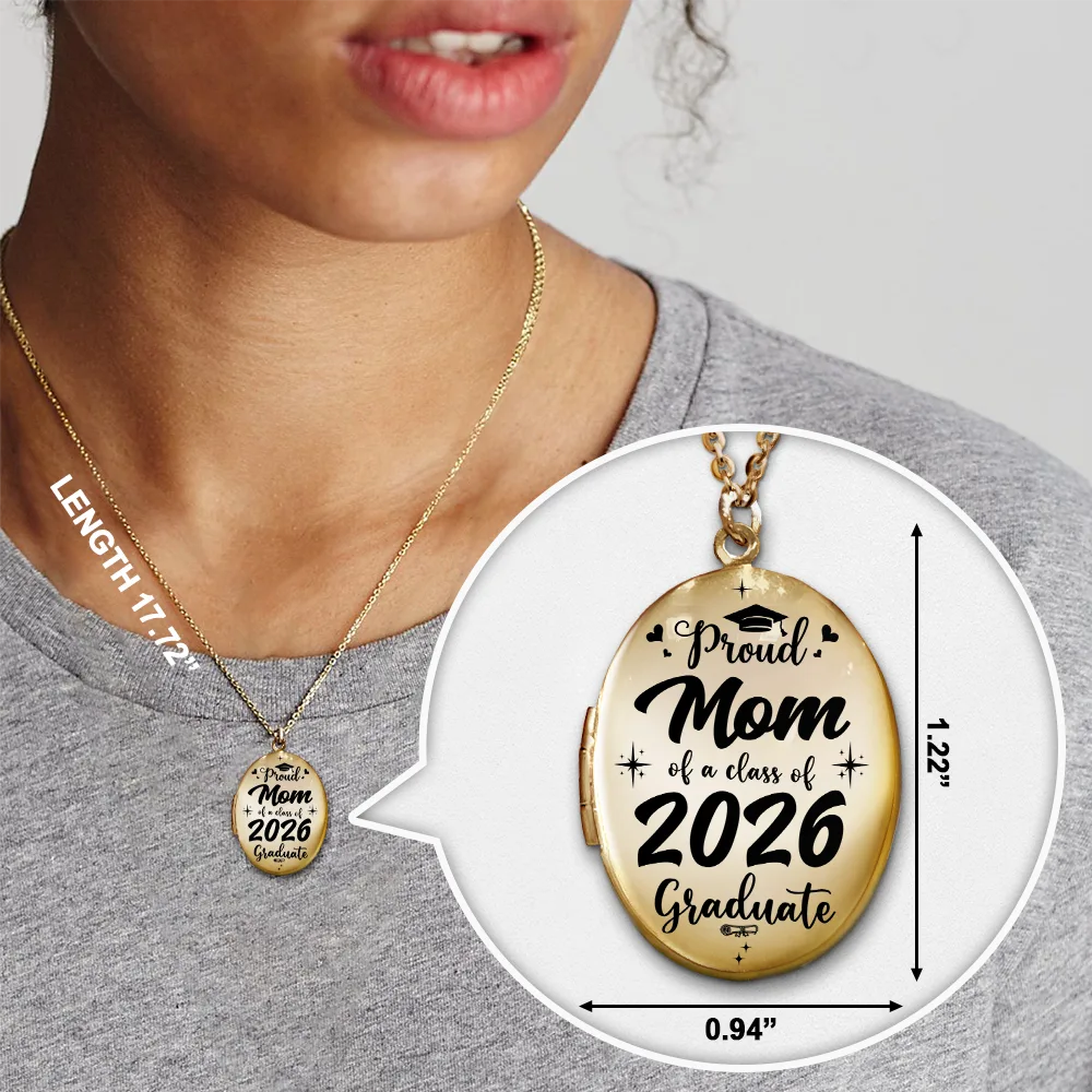 Custom Photo Proud Mom Dad Grandma Of Graduate - Personalized Locket Necklace - Image 6