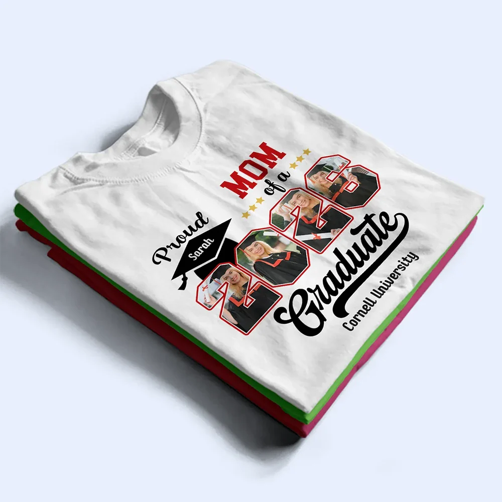Custom Photo Proud Mom Dad Of A Graduation - Personalized T Shirt - Image 2