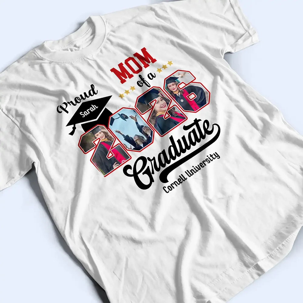 Custom Photo Proud Mom Dad Of A Graduation - Personalized T Shirt - Image 3