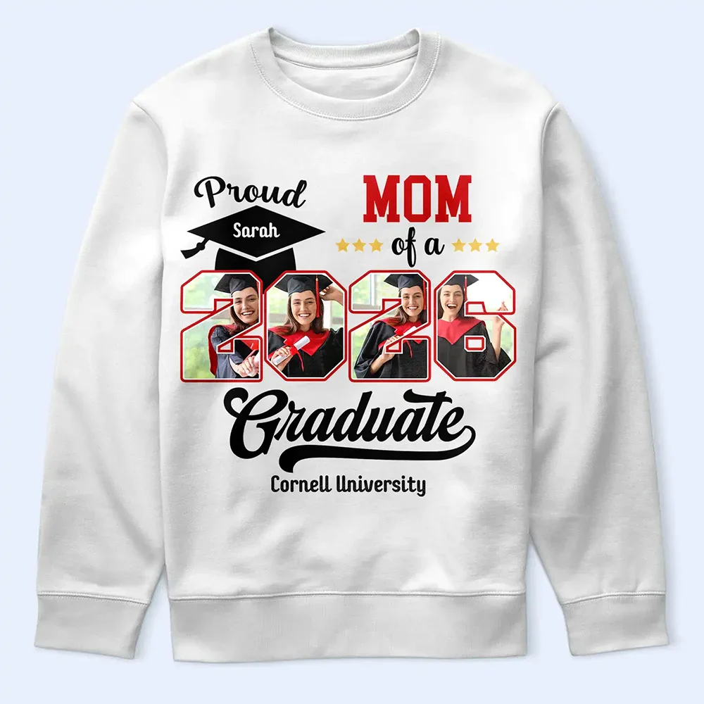 Custom Photo Proud Mom Dad Of A Graduation - Personalized T Shirt - Image 4