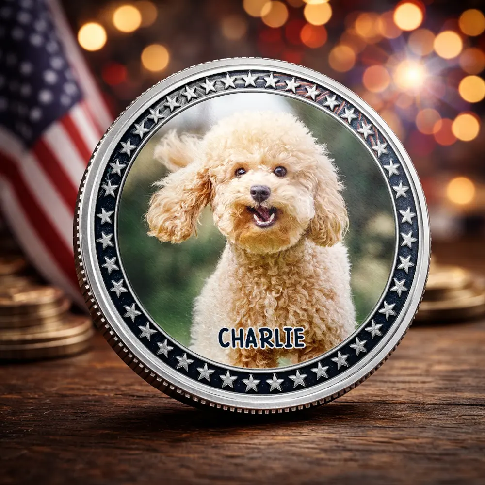 Custom Photo Proudly Pawtriotic 250 Years Of Freedom Dog Cat - Personalized Commemorative Keepsake Coin - Image 6