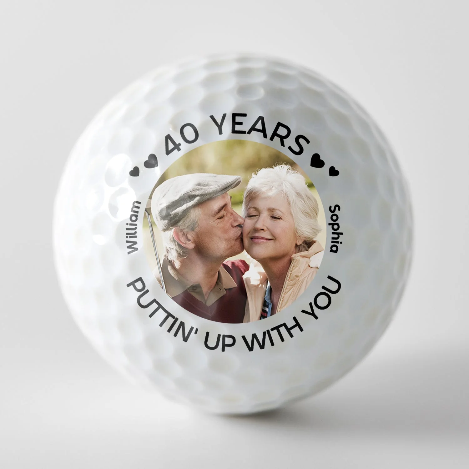 Custom Photo Puttin' Up With You - Gift For Golf Lover, Golfer, Husband, Couples - Personalized Golf Ball - Image 3