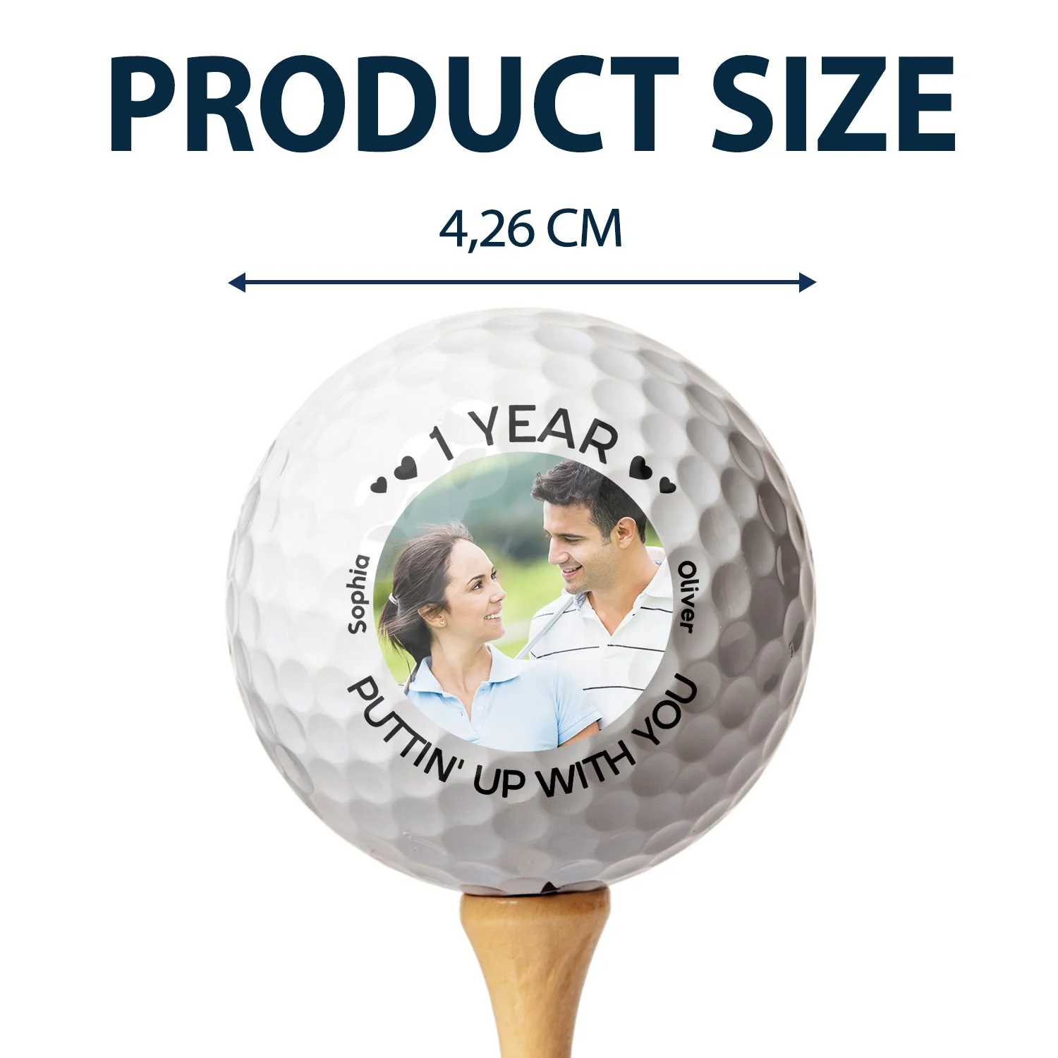 Custom Photo Puttin' Up With You - Gift For Golf Lover, Golfer, Husband, Couples - Personalized Golf Ball - Image 4