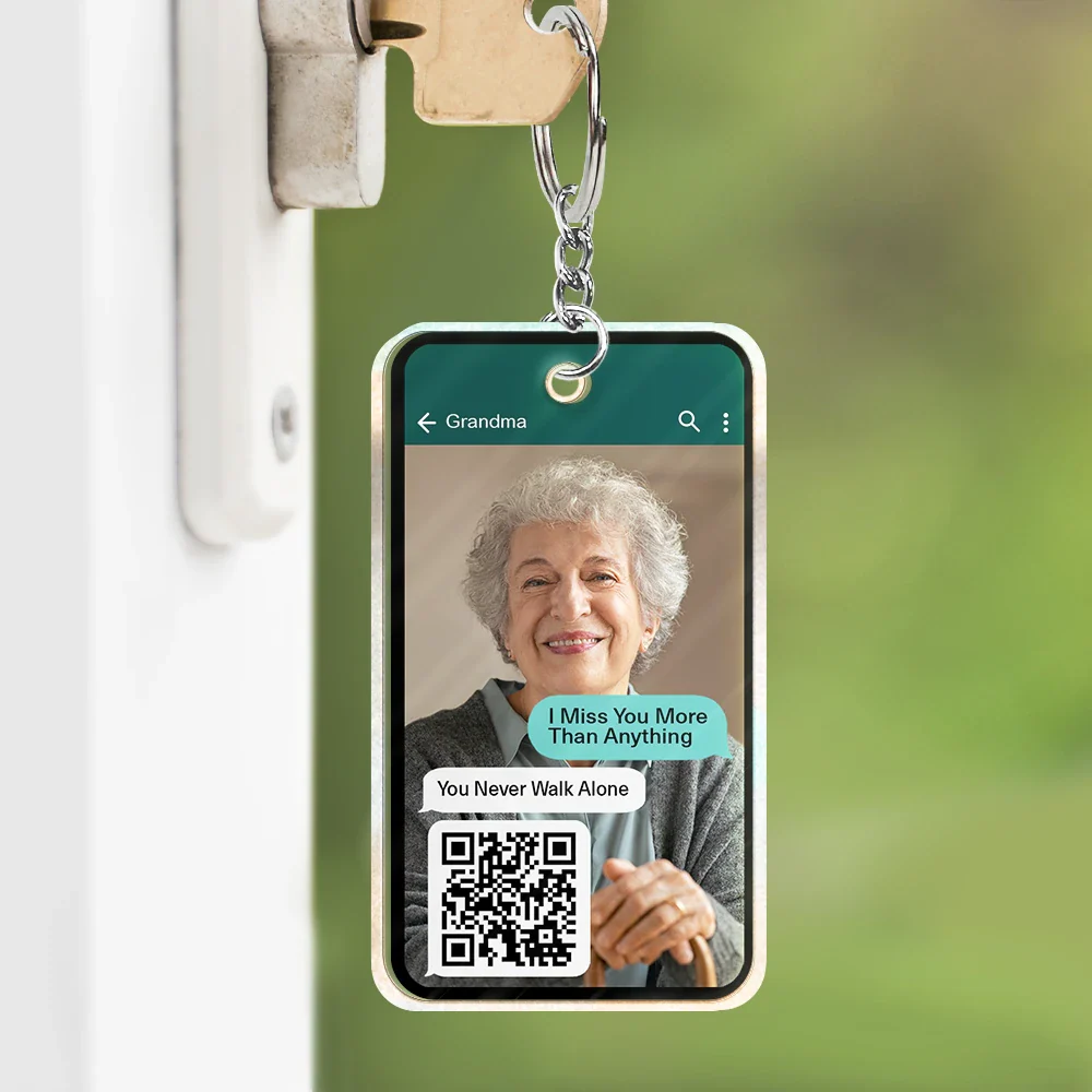Custom Photo QR Code Memorial Message From Loved One - Personalized Acrylic Keychain - Image 4