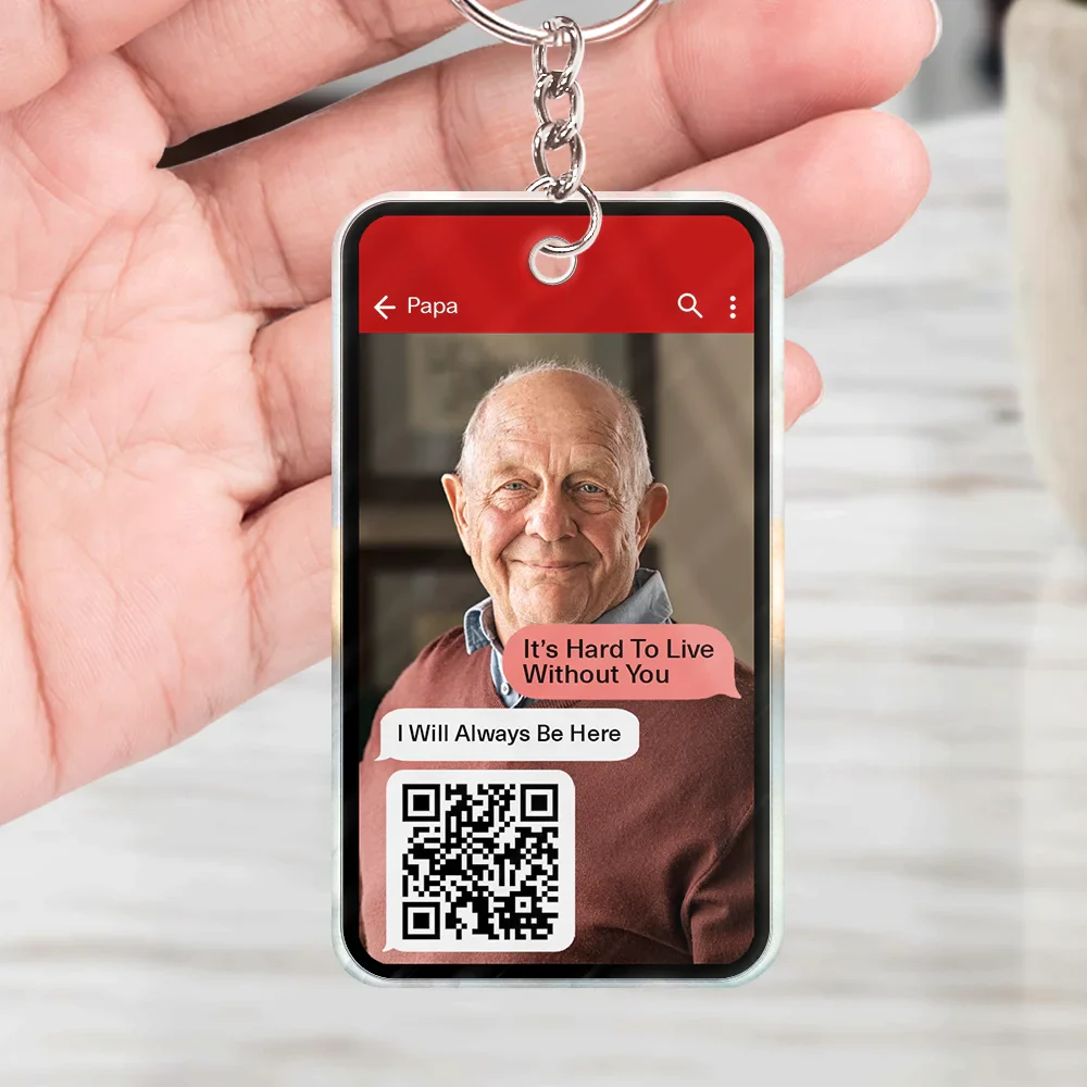 Custom Photo QR Code Memorial Message From Loved One - Personalized Acrylic Keychain - Image 5
