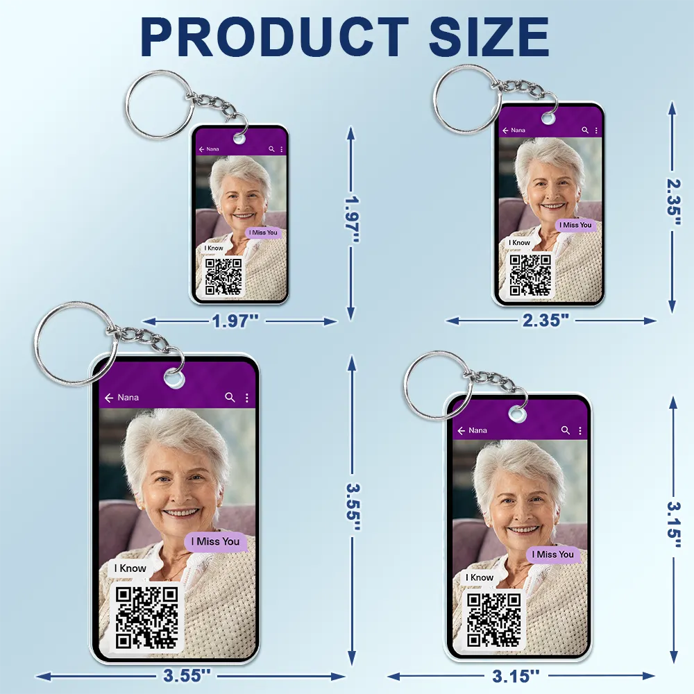 Custom Photo QR Code Memorial Message From Loved One - Personalized Acrylic Keychain - Image 6