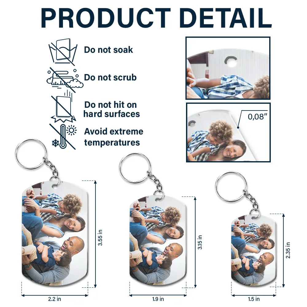 Custom Photo QR Song Code Soundwave - Personalized Aluminum Keychain - Image 6