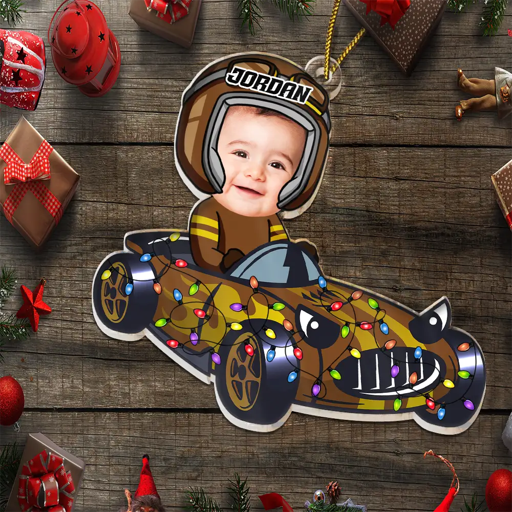 Custom Photo Racing Kid Toy Car Cute Racer - Personalized Cutout Acrylic Ornament - Image 7