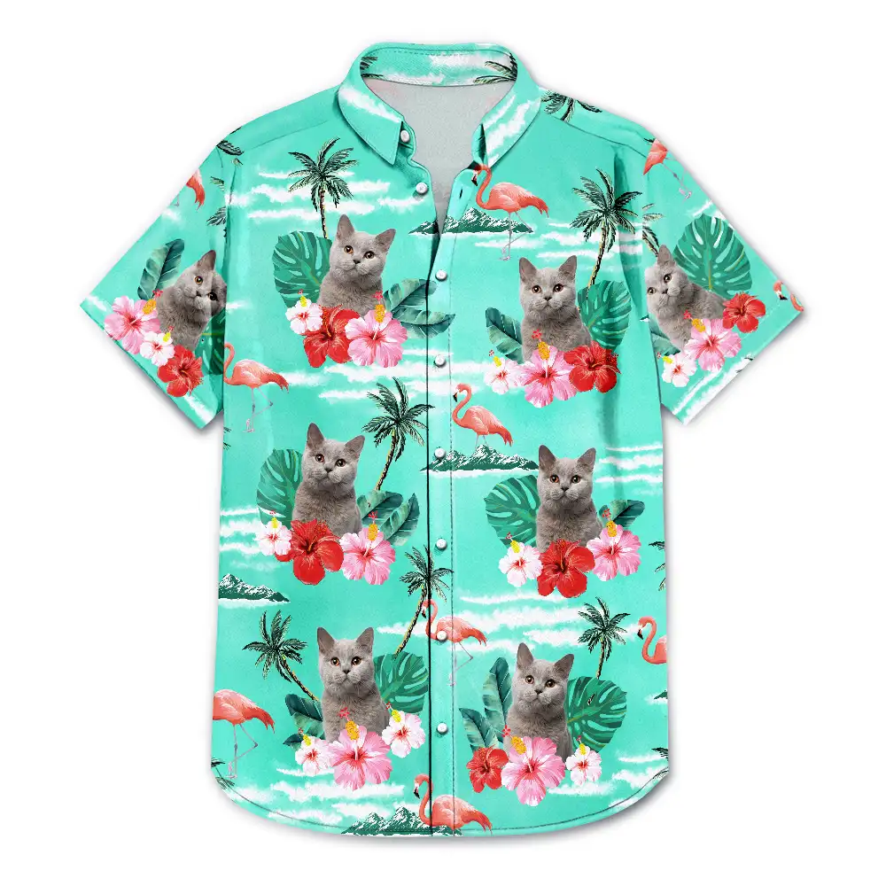 Custom Photo Ready To Go To The Beach Pet Face - Personalized Hawaiian Shirt - Image 4