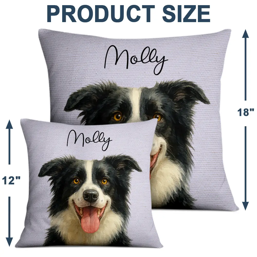 Custom Photo Realistic Watercolor Art Cat Dog Pet - Personalized Pillow - Image 5
