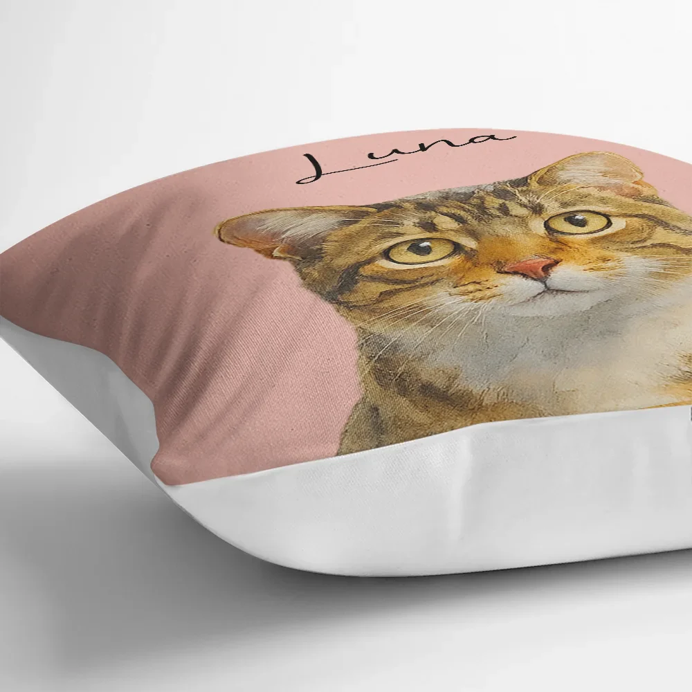 Custom Photo Realistic Watercolor Art Dog Cat Pet - Personalized Pillow - Image 4
