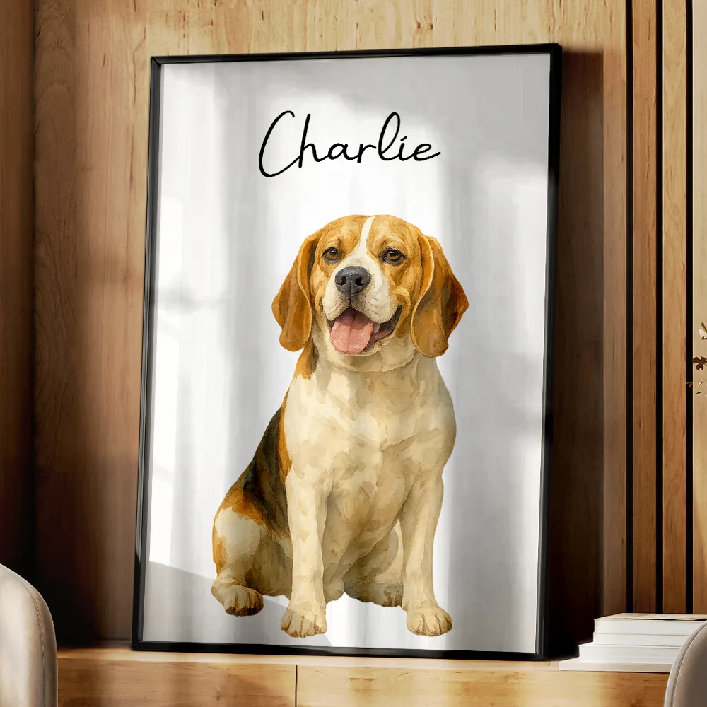 Custom Photo Realistic Watercolor Art Dog Cat Pet - Personalized Poster - Image 5