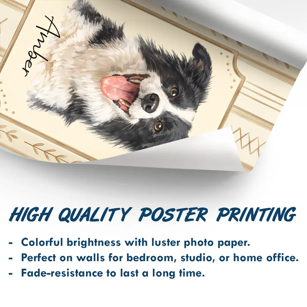Custom Photo Realistic Watercolor Art Dog Cat Pet Portrait - Personalized Poster - Image 6