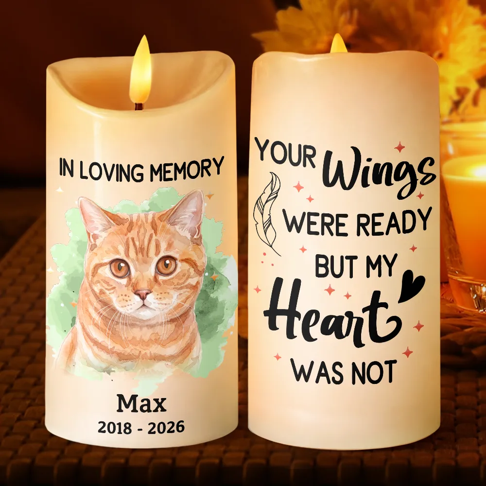 Custom Photo Realistic Watercolor Art Memorial Pet Loss Your Light Will Always Shine In My Heart - Personalized Flameless LED Candle - Image 3