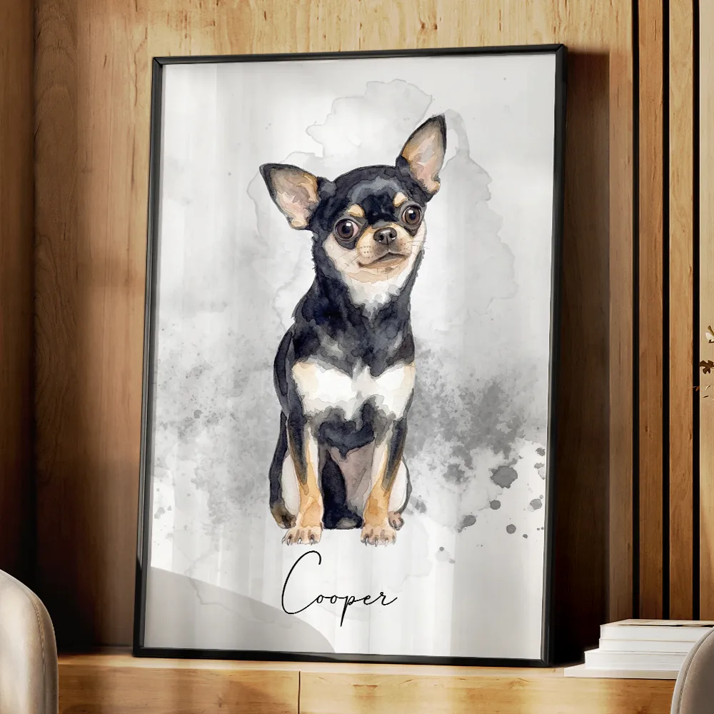 Custom Photo Realistic Watercolor Art Portrait Cat Dog Pet - Personalized Poster - Image 5