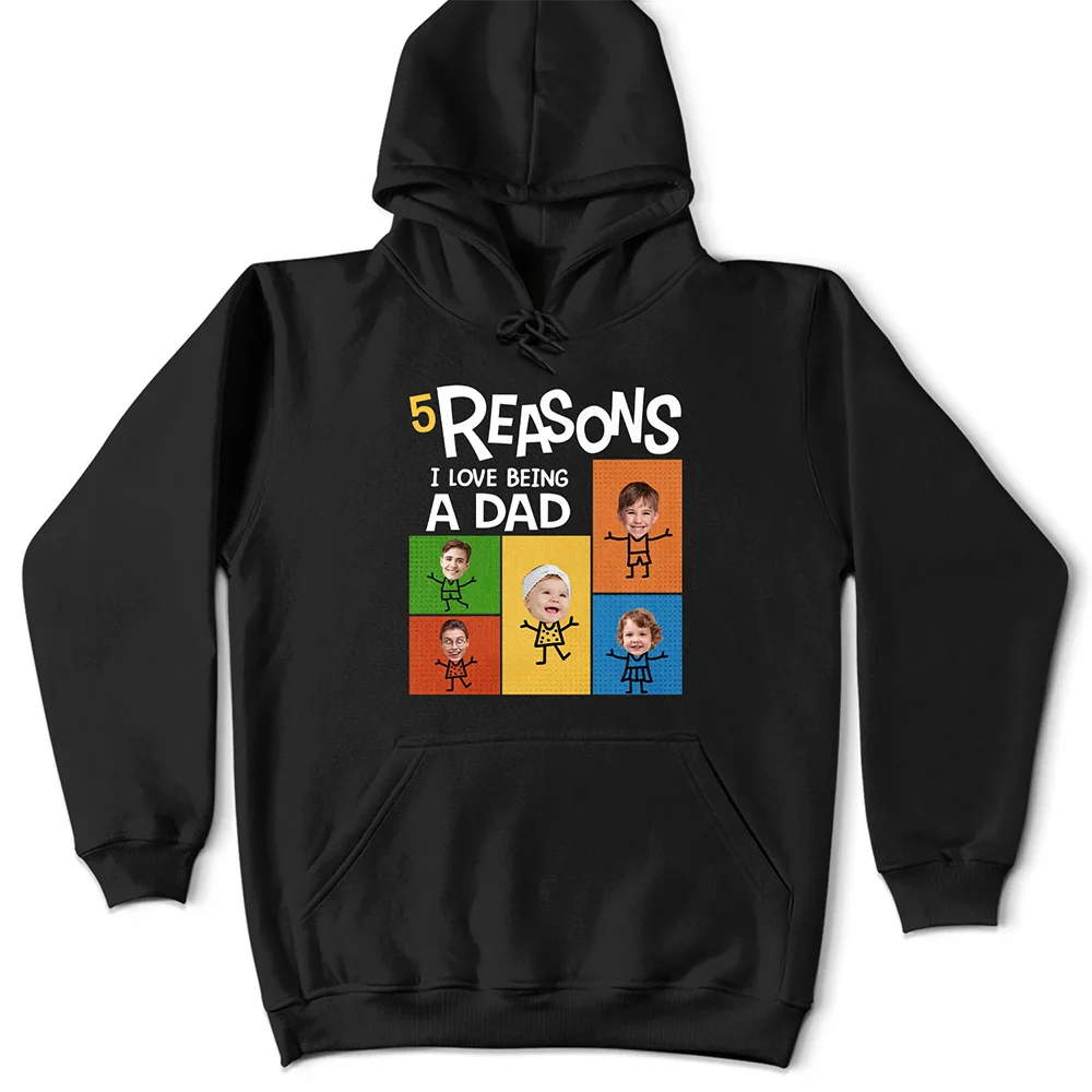 Custom Photo Reasons I Love Being Dad Grandpa - Personalized T Shirt - Image 5