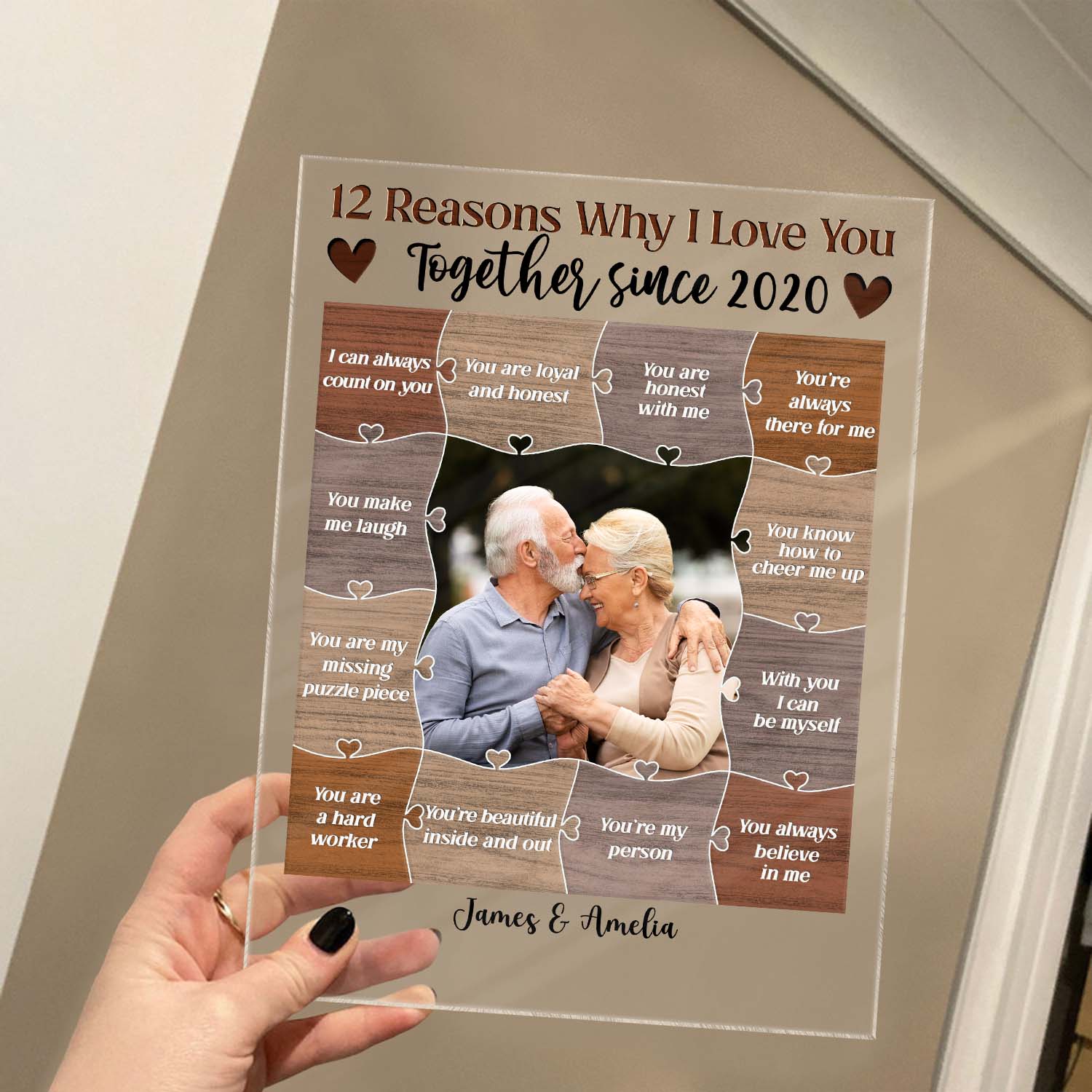 Custom Photo Reasons Why I Love You - Birthday, Anniversary Gift For Husband, Wife, Boyfriend, Girlfriend, Couple - Personalized Custom Vertical Rectangle Acrylic Plaque - Image 4