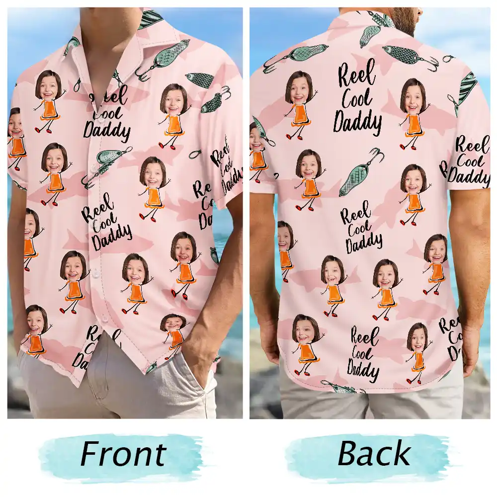 Custom Photo Reel Cool Dad Dancing Kids - Personalized Hawaiian Shirt - Image 6
