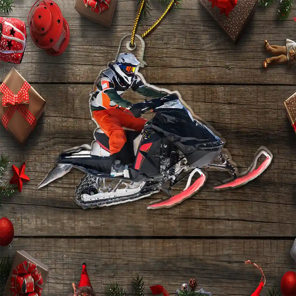 Custom Photo Riding Snowmobile - Personalized Acrylic Photo Ornament - Image 7