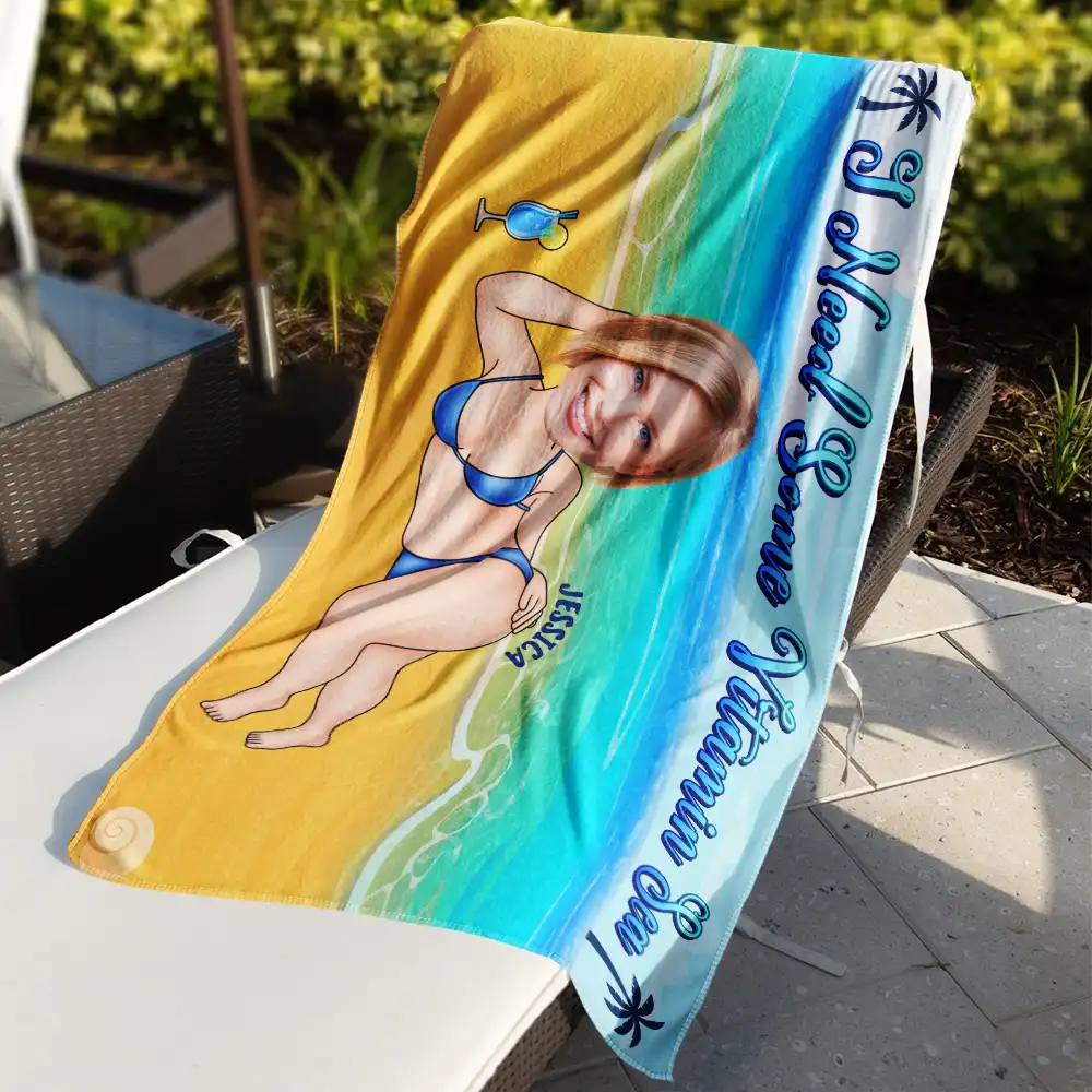 Custom Photo Salty Lil Beach - Personalized Beach Towel - Image 4
