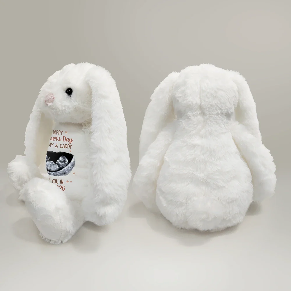 Custom Photo See You In 2026 Baby Expecting - Personalized Soft Toy Bunny - Image 4