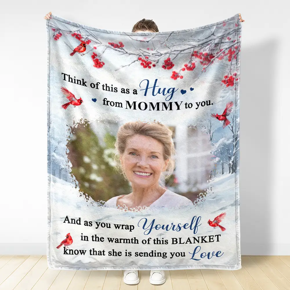 Custom Photo Sending You Love - Personalized Fleece Blanket, Sherpa Blanket - Image 3