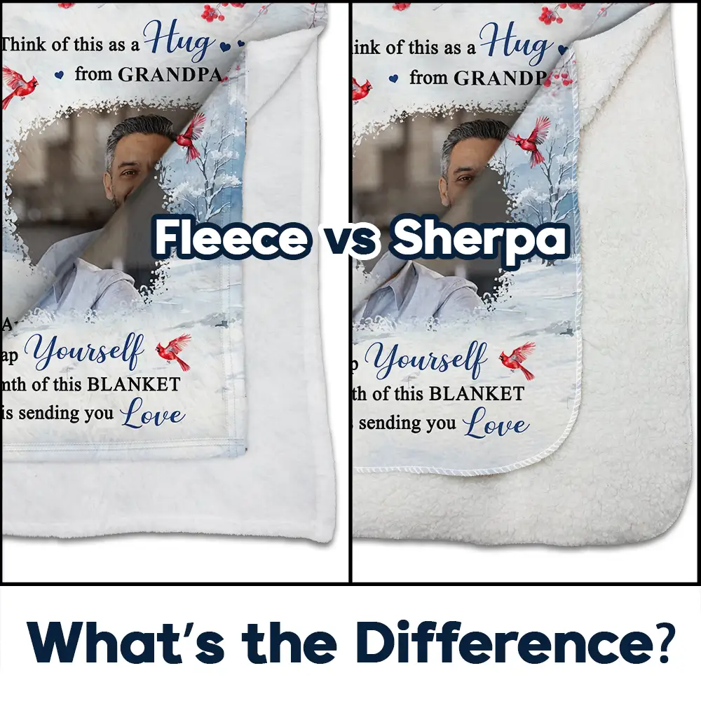 Custom Photo Sending You Love - Personalized Fleece Blanket, Sherpa Blanket - Image 4