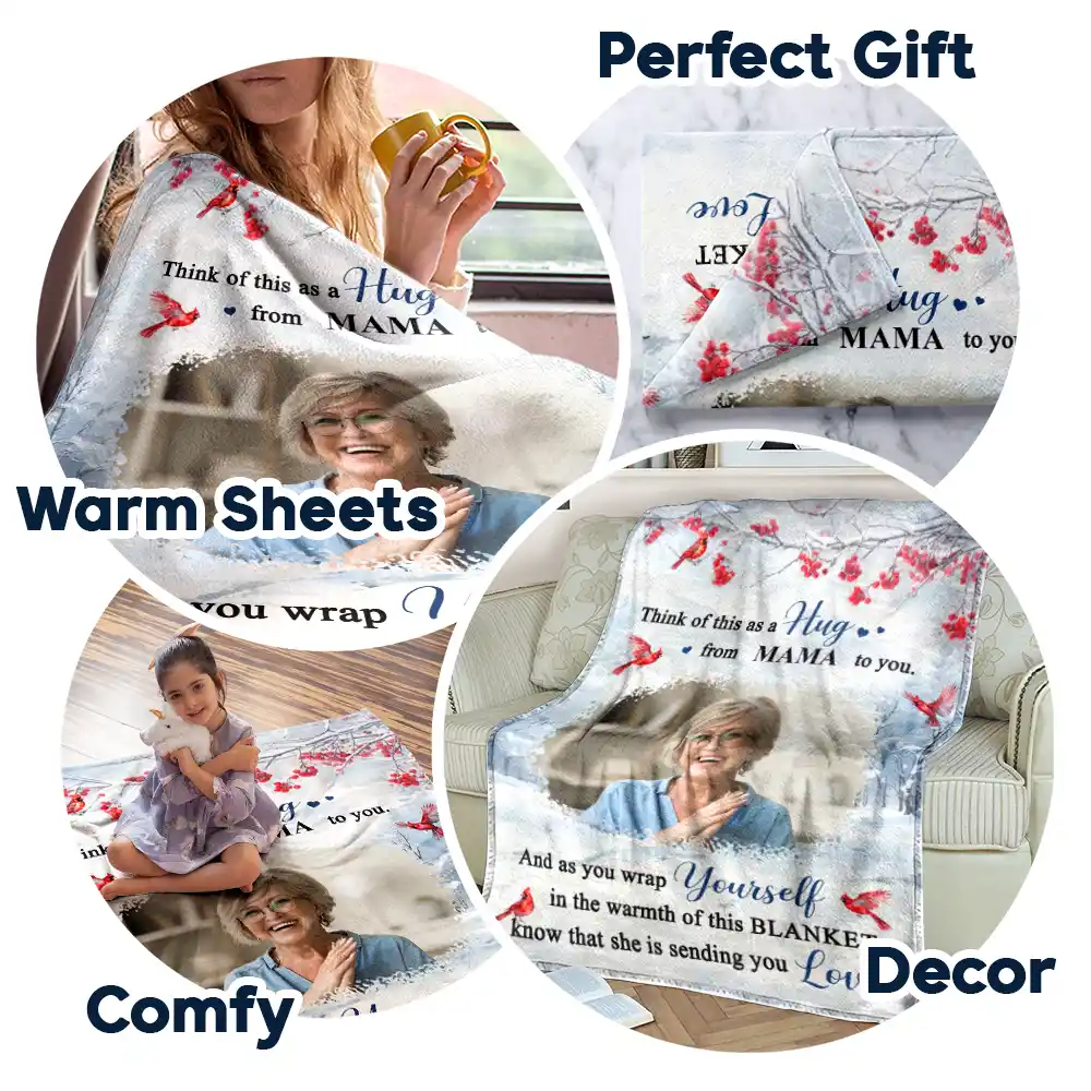 Custom Photo Sending You Love - Personalized Fleece Blanket, Sherpa Blanket - Image 7