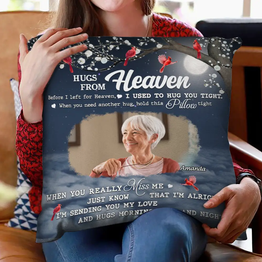 Custom Photo Sending You My Love Memorial - Personalized Pillow - Image 2