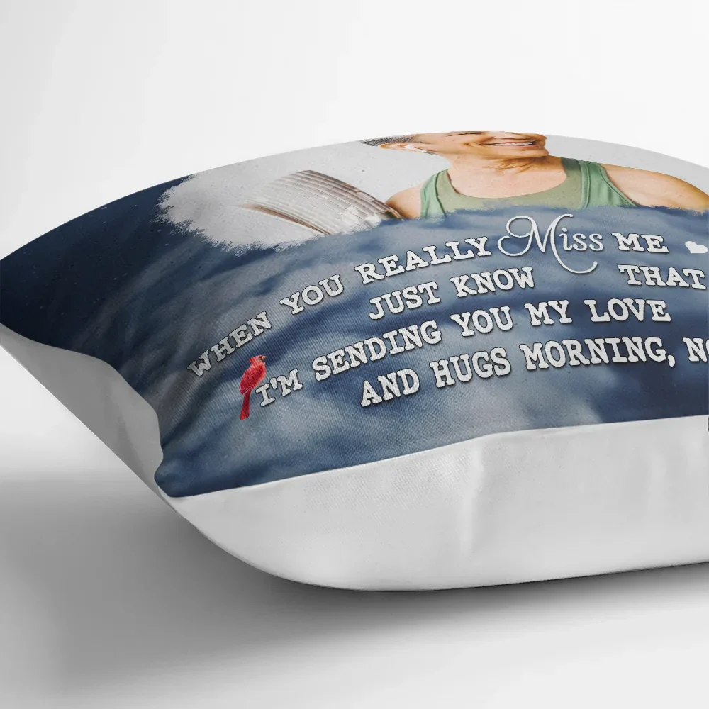 Custom Photo Sending You My Love Memorial - Personalized Pillow - Image 3