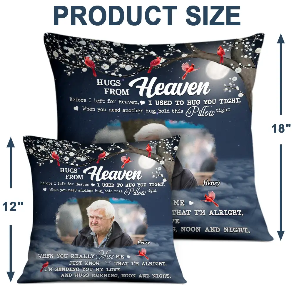 Custom Photo Sending You My Love Memorial - Personalized Pillow - Image 4