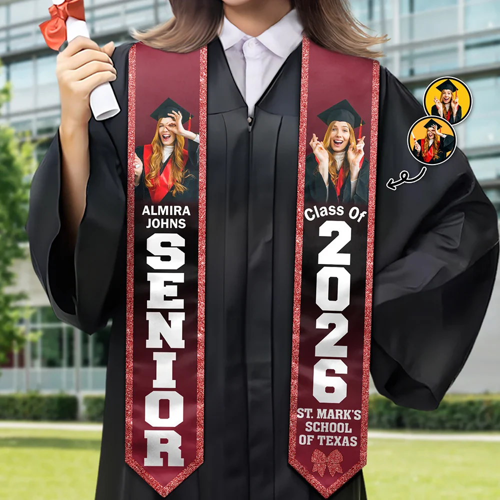 Custom Photo Senior Graduation - Personalized Stoles - Image 3