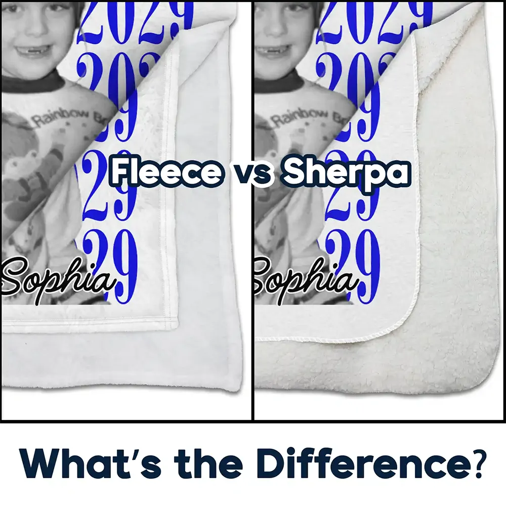 Custom Photo Senior Vintage Portrait - Personalized Fleece Blanket, Sherpa Blanket - Image 5