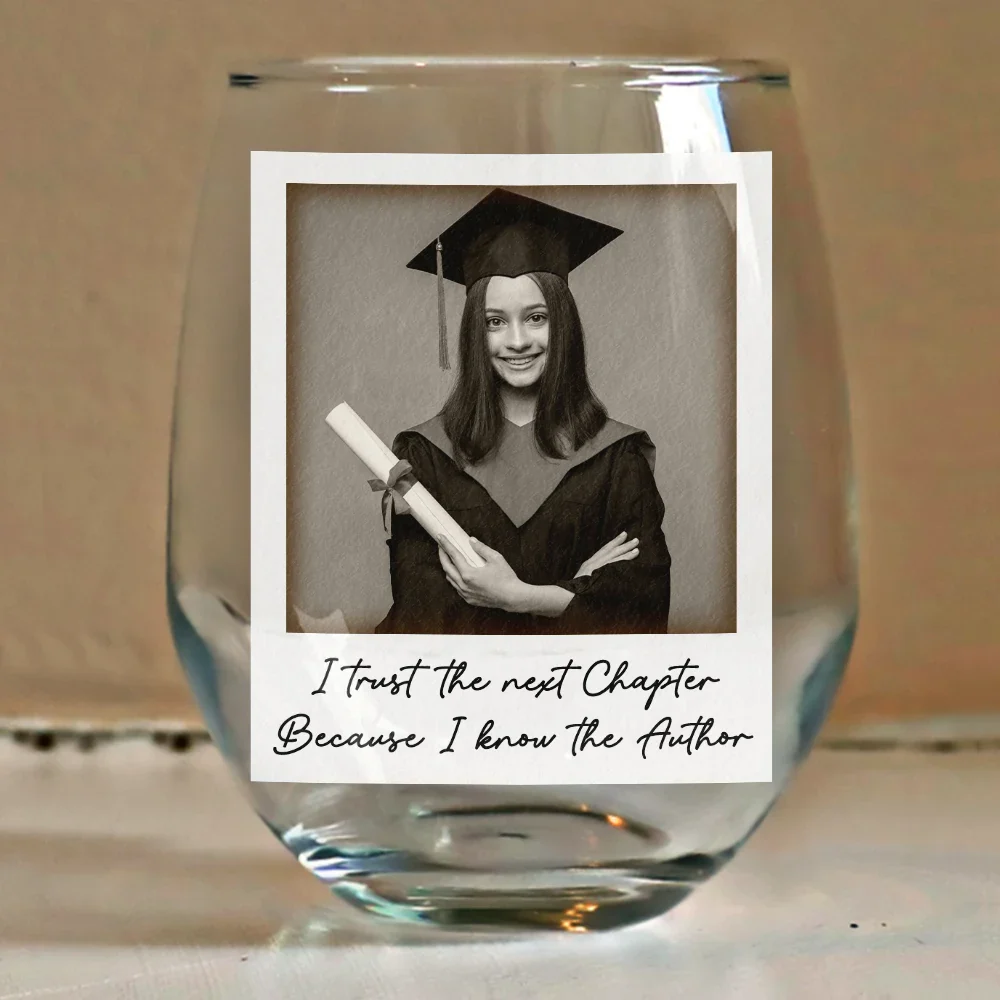 Custom Photo She Believed She Could So She Did - Personalized Stemless Wine Glass - Image 4