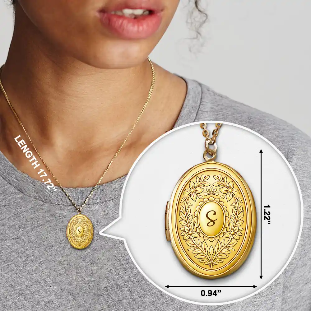 Custom Photo Simple Initial Necklace - Personalized Locket Necklace - Image 6