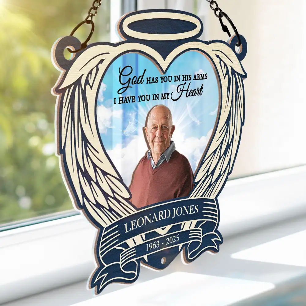 Custom Photo Sky Memorial Your Light Will Always Shine In My Heart - Personalized Window Hanging Suncatcher Ornament - Image 4