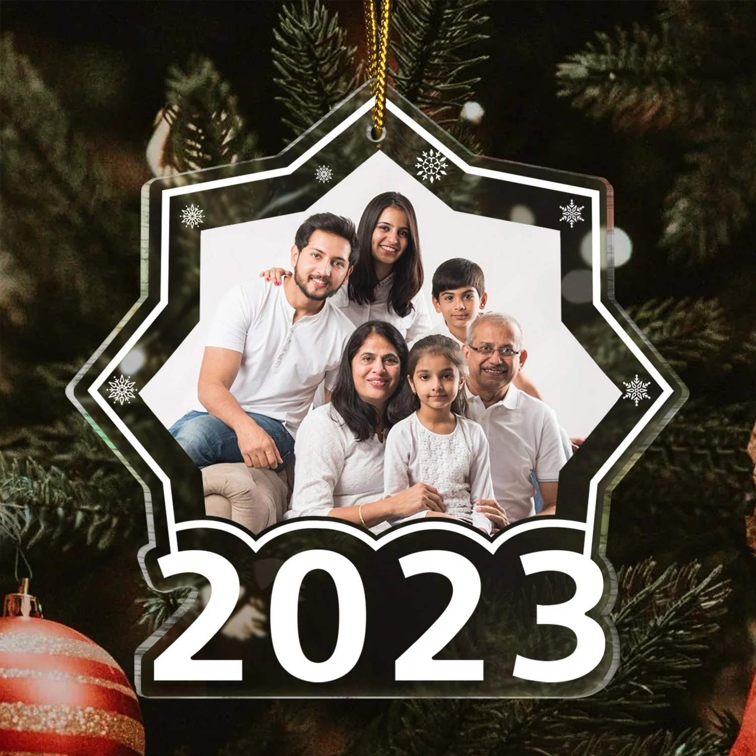 Custom Photo Snowflake - Christmas, Lovely Gift For Family, Couple, Bestie, Pet Lovers - Personalized Custom Shaped Acrylic Ornament - Image 3