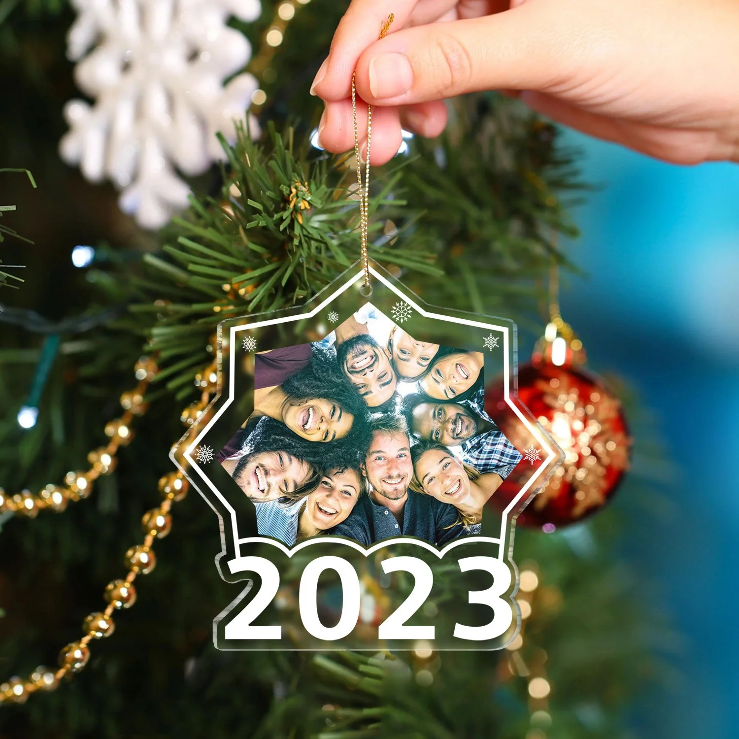 Custom Photo Snowflake - Christmas, Lovely Gift For Family, Couple, Bestie, Pet Lovers - Personalized Custom Shaped Acrylic Ornament - Image 4