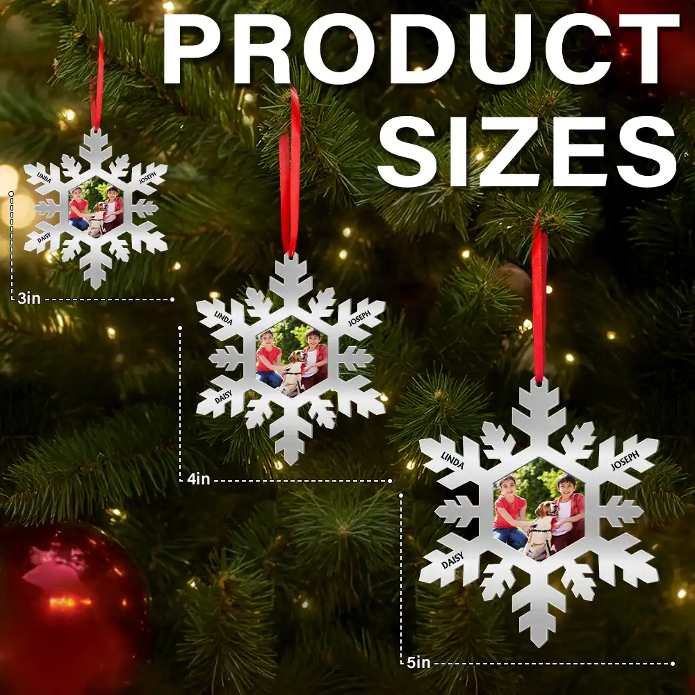 Custom Photo Snowflake For Family, Bestie, Pet Lover - Personalized Metal Ornament - Image 6